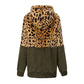 Thickened Hooded Jacket with Leopard Print Pattern