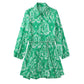 Women’s Long-Sleeve Printed Shirt Dress
