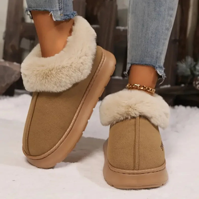 Women's Micro Suede Fuzzy Slippers for Indoor & Outdoor