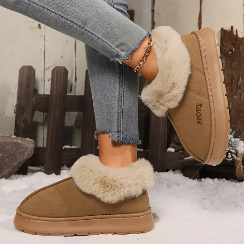 Women's Micro Suede Fuzzy Slippers for Indoor & Outdoor