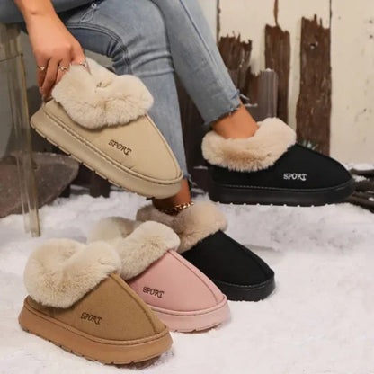 Women's Micro Suede Fuzzy Slippers for Indoor & Outdoor