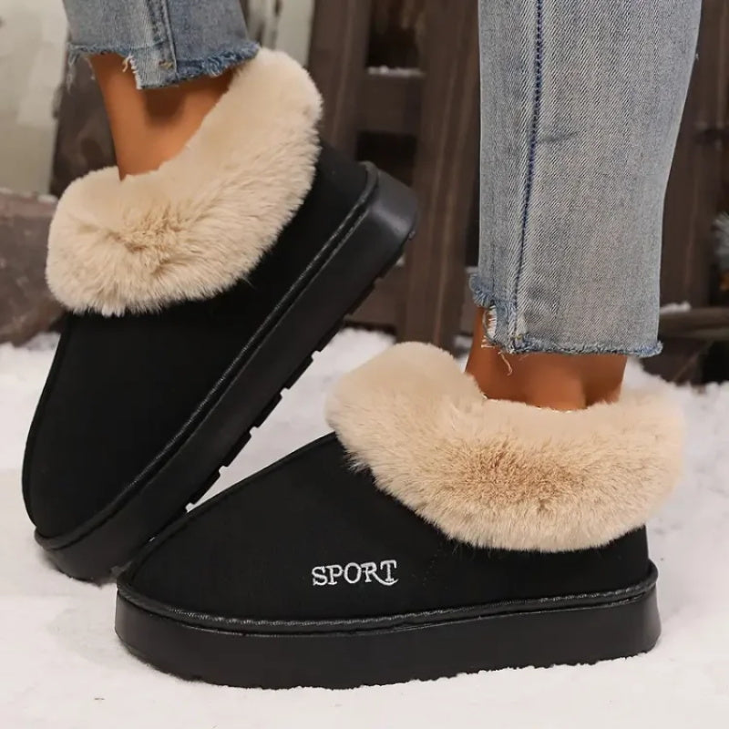 Women's Micro Suede Fuzzy Slippers for Indoor & Outdoor