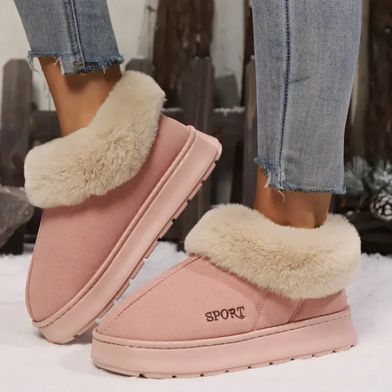 Women's Micro Suede Fuzzy Slippers for Indoor & Outdoor