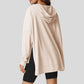 Women's Casual Long Sleeve Waffle Knit Hoodie with Side Slits