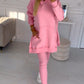 🎁HOT SALE🎁Women's Fashion Solid Color Hoodie And Lined Leggings Two-Piece Set