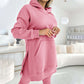 ✨New products on offer ✨Women's Fashion Solid Color Hoodie And Lined Leggings Two-Piece Set