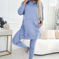 🎁HOT SALE🎁Women's Fashion Solid Color Hoodie And Lined Leggings Two-Piece Set