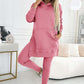 🎁HOT SALE🎁Women's Fashion Solid Color Hoodie And Lined Leggings Two-Piece Set
