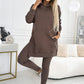 🎁HOT SALE🎁Women's Fashion Solid Color Hoodie And Lined Leggings Two-Piece Set