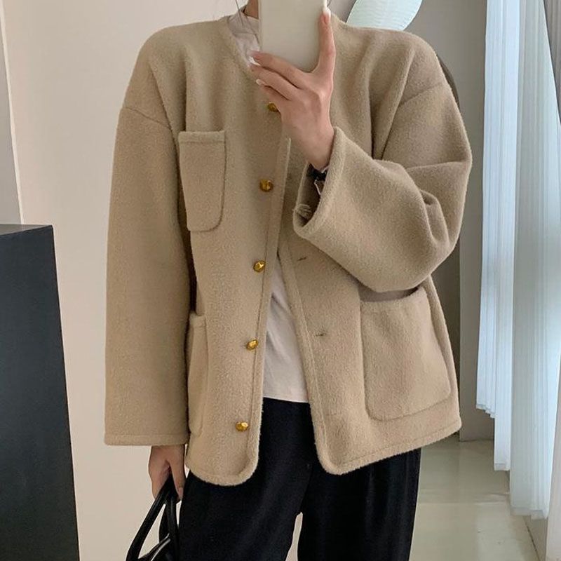 ✨Simple Temperament Metal Button Short Coat for women