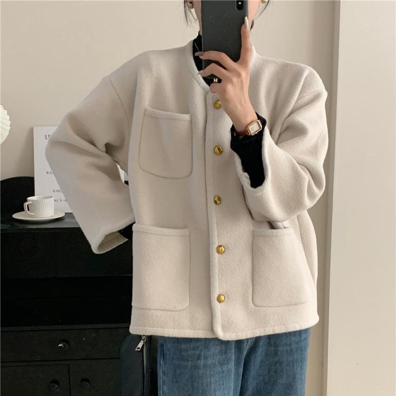 ✨Simple Temperament Metal Button Short Coat for women