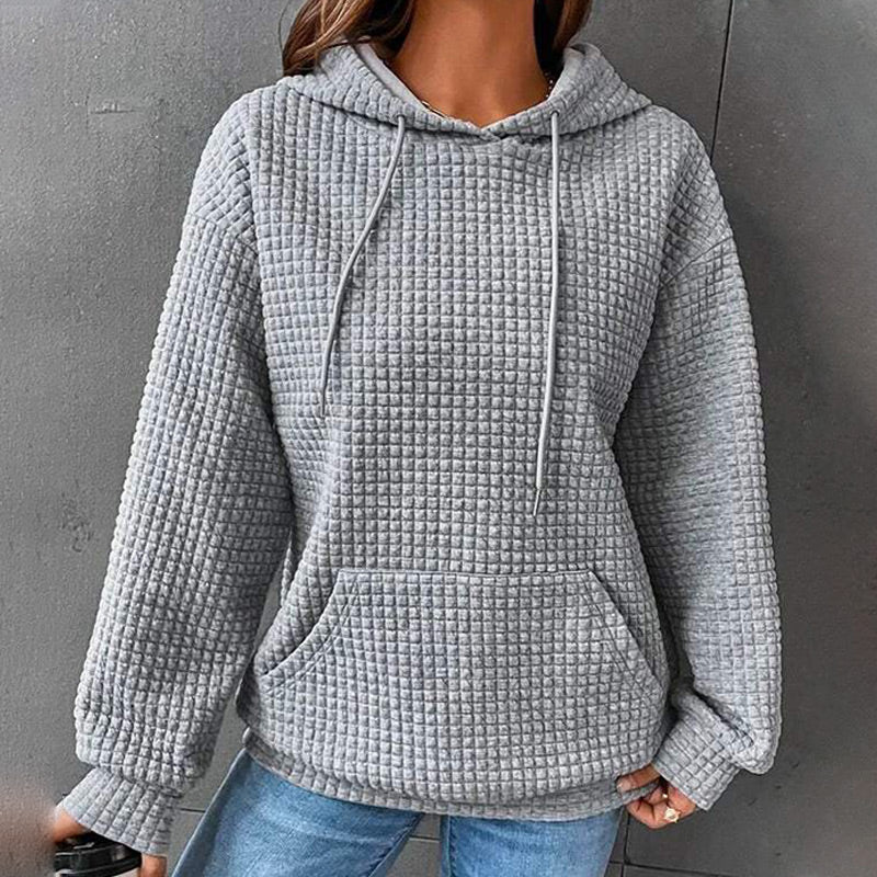 Women's Waffle Hoodie with Pocket