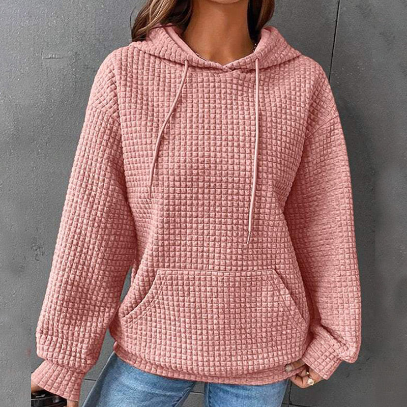 Women's Waffle Hoodie with Pocket