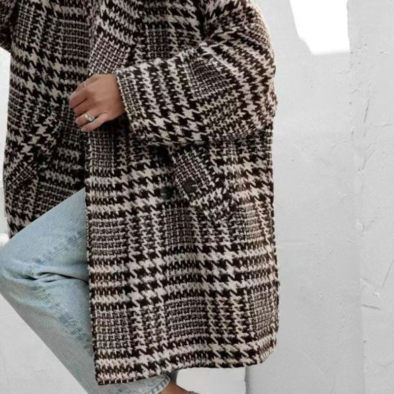 Women's Classic Plaid Pattern Loose Casual Jacket Coat