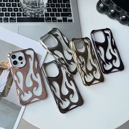 Electroplating Openwork Flame Shape Case for iPhone