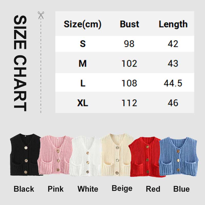 Women’s Chunky Knit Button-Down Sweater Vest