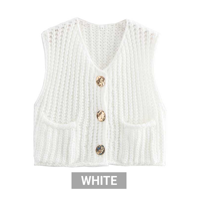 Women’s Chunky Knit Button-Down Sweater Vest