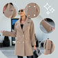 Women's Solid Color Double Breasted Coat