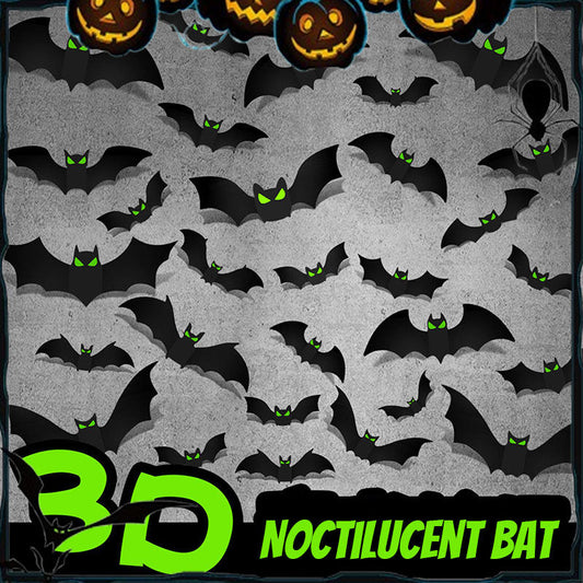 Halloween 3D Bat Decor Stickers Set