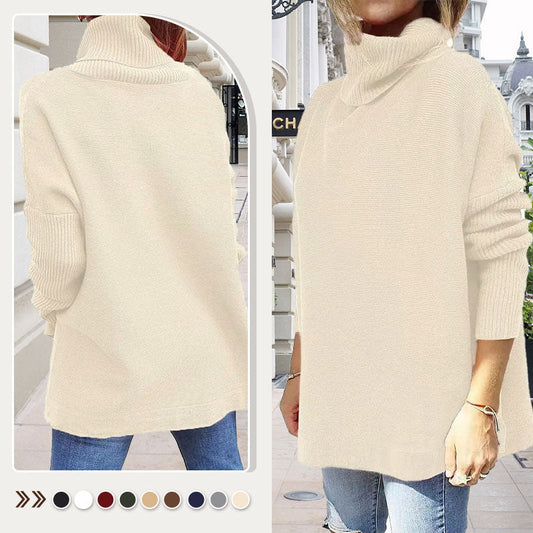 🔥Winter Hot Sale-50% OFF🔥Women's Turtleneck Oversize Hem Knit Pullover Sweater