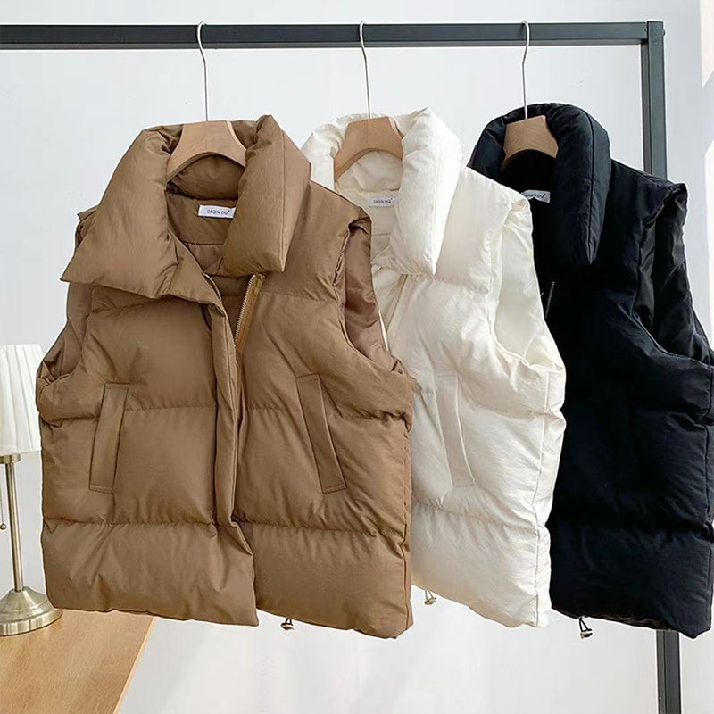 Women's Quilted Puffer Vest with Pockets