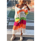 🔥Now enjoy 50% discount🔥Color Block V-Neck Letter Print Sweater Dress