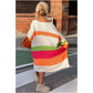 🔥Now enjoy 50% discount🔥Color Block V-Neck Letter Print Sweater Dress