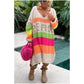 🔥Now enjoy 50% discount🔥Color Block V-Neck Letter Print Sweater Dress