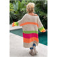 🔥Now enjoy 50% discount🔥Color Block V-Neck Letter Print Sweater Dress