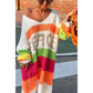 🔥Now enjoy 50% discount🔥Color Block V-Neck Letter Print Sweater Dress
