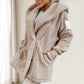 Women's Soft Fuzzy Hooded Jacket with Pockets