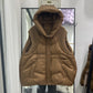 Women's Sleeveless Knitted Patchwork Down Vest Coat