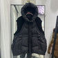 Women's Sleeveless Knitted Patchwork Down Vest Coat