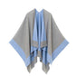 Women's Elegant Color Block Poncho Wrap for Fall & Winter
