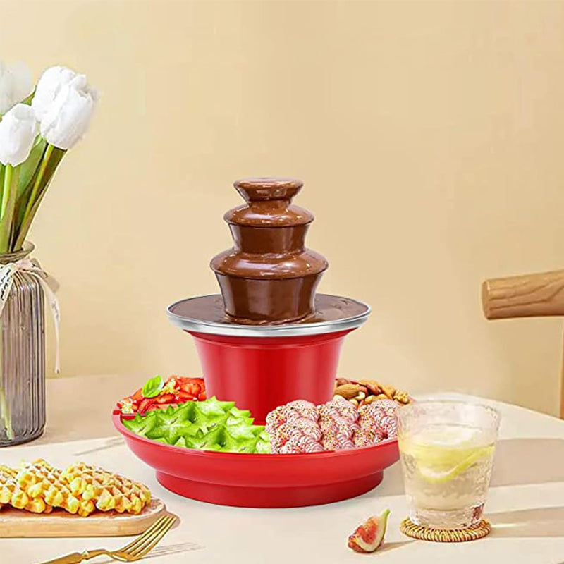 Three-Layer Chocolate Fountain Machine with Detachable Plate