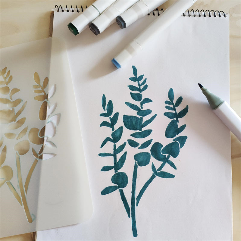 9 PCS Reusable Leaf Stencil for Painting