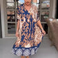 🌺Last Day UP TO 69% OFF!!🔥Printed V Neck Loose Midi Dress