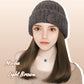 Women’s Knitted Beanie Hat with Hair Extension