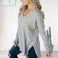Women's Casual Soft Seam-front V-neck Sweater