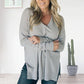 Women's Casual Soft Seam-front V-neck Sweater