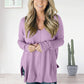 Women's Casual Soft Seam-front V-neck Sweater