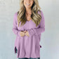 Women's Casual Soft Seam-front V-neck Sweater