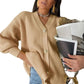 Women’s Casual Loose V-neck Button Knitted Cardigan