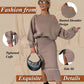 👗Women's Slanted Shoulder Sweatshirt & Sleeveless Dress Set