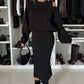 👗Women's Slanted Shoulder Sweatshirt & Sleeveless Dress Set