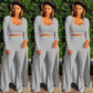 Women’s Stretch Knitted Tank Top High-waist Leggings and Long Cardigan 3-piece Set