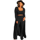 Women’s Stretch Knitted Tank Top High-waist Leggings and Long Cardigan 3-piece Set