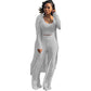 Women’s Stretch Knitted Tank Top High-waist Leggings and Long Cardigan 3-piece Set