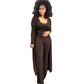 Women’s Stretch Knitted Tank Top High-waist Leggings and Long Cardigan 3-piece Set