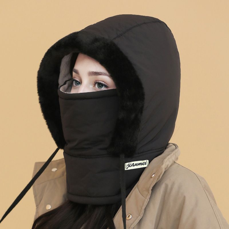 Plush-lined Thickened Thermal Hat with Face Mask for Men and Women